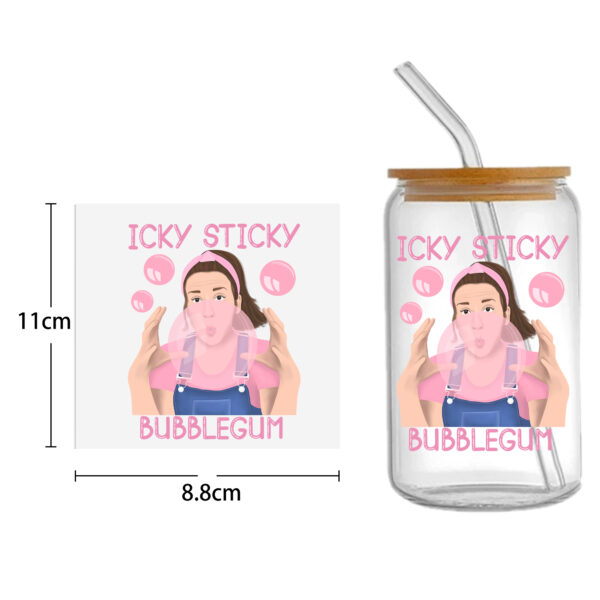 Cute Girl 16oz DTF Sticker For Cups Cool Personalize UV Wrap Transfer Sticker Custom Labels DIY Logo Waterproof