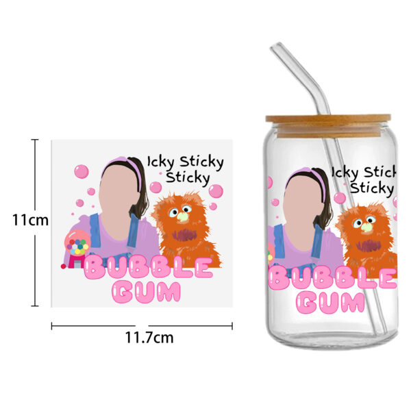 Cute Girl 16oz DTF Sticker For Cups Cool Personalize UV Wrap Transfer Sticker Custom Labels DIY Logo Waterproof - Image 3