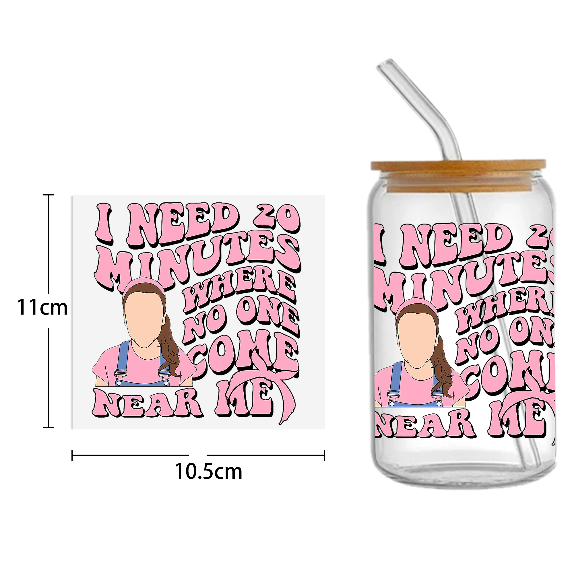 Cute Girl 16oz DTF Sticker For Cups Cool Personalize UV Wrap Transfer Sticker Custom Labels DIY Logo Waterproof - Image 8