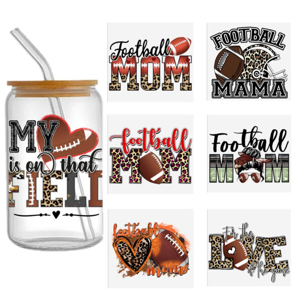 Sports Teams UV DTF Sticker For 16oz Cups Wrap Transfer Sticker Custom Labels DIY Logo Waterproof - Image 4