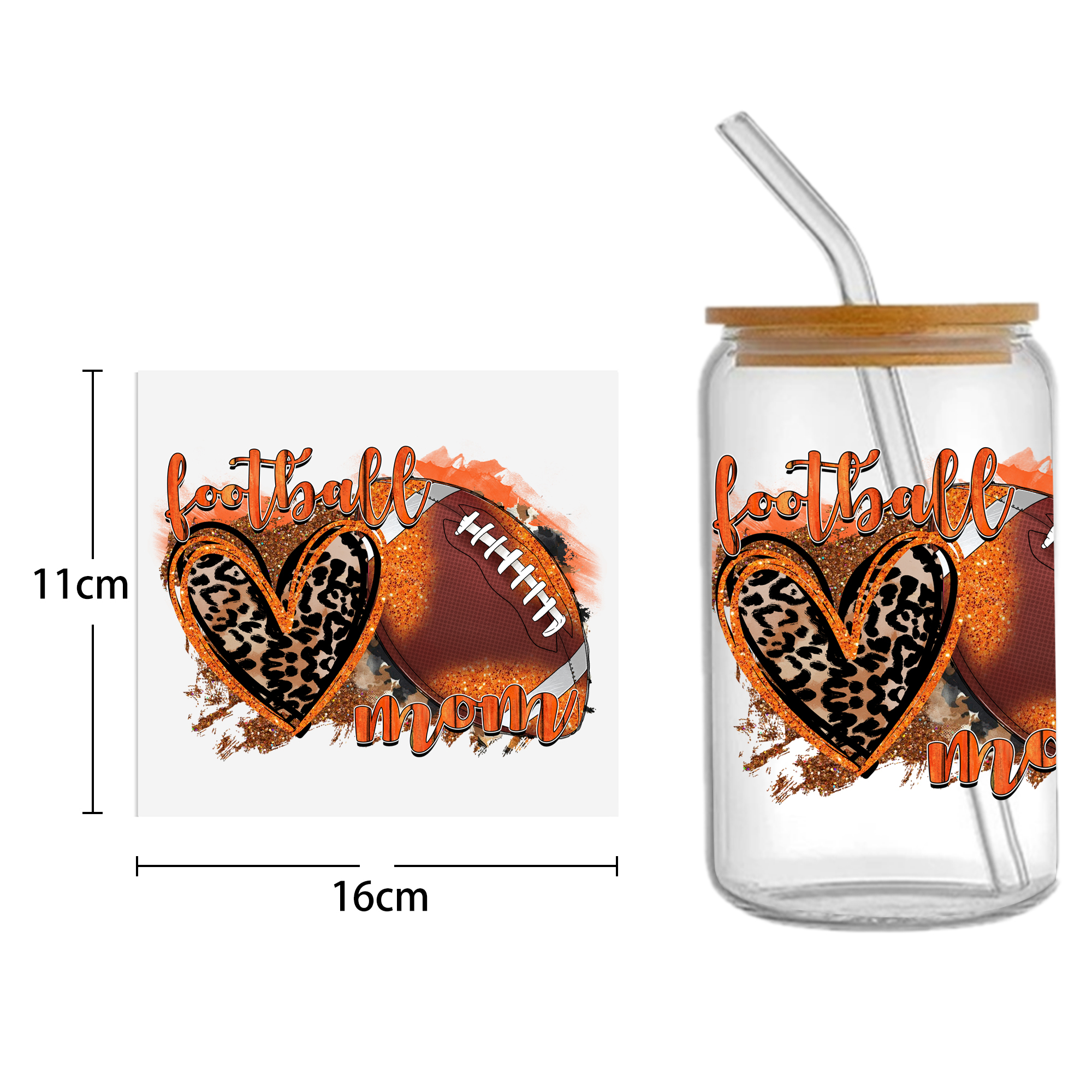 Sports Teams UV DTF Sticker For 16oz Cups Wrap Transfer Sticker Custom Labels DIY Logo Waterproof - Image 5