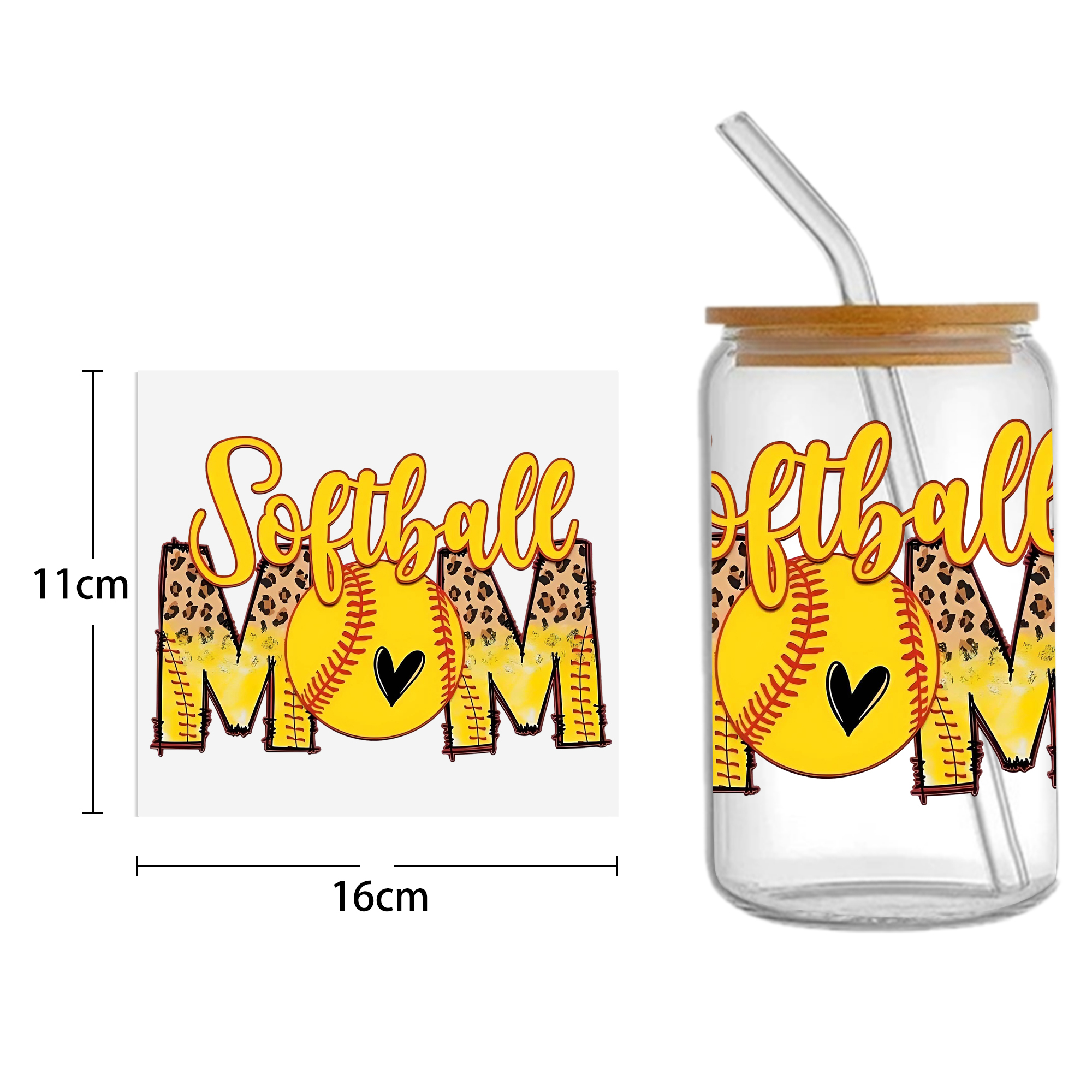 Sports Teams UV DTF Sticker For 16oz Cups Wrap Transfer Sticker Custom Labels DIY Logo Waterproof - Image 15