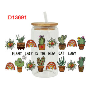 UV DTF Transfer Sticker Flower Themed For The 16oz Libbey Glasses Wraps Cup Can DIY Waterproof
