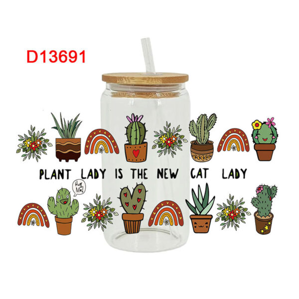 UV DTF Transfer Sticker Flower Themed For The 16oz Libbey Glasses Wraps Cup Can DIY Waterproof