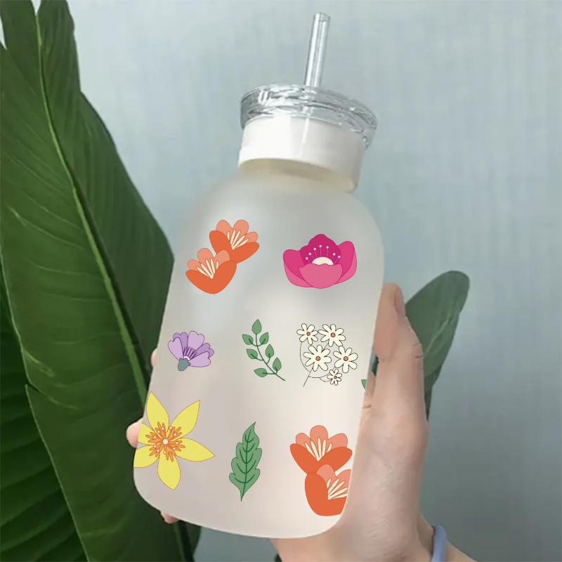 UV DTF Transfer Sticker Flower Themed For The 16oz Libbey Glasses Wraps Cup Can DIY Waterproof - Image 5