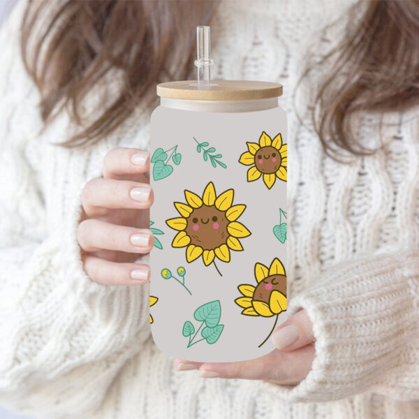 UV DTF Transfer Sticker Flower Themed For The 16oz Libbey Glasses Wraps Cup Can DIY Waterproof - Image 6