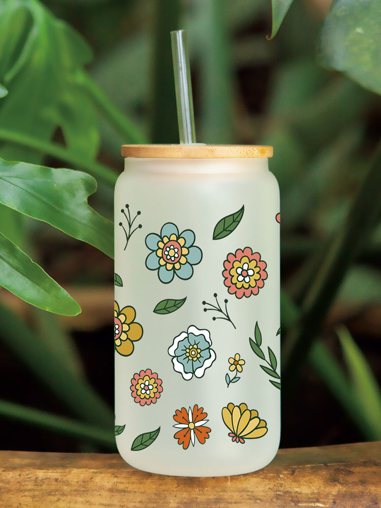 UV DTF Transfer Sticker Flower Themed For The 16oz Libbey Glasses Wraps Cup Can DIY Waterproof - Image 7