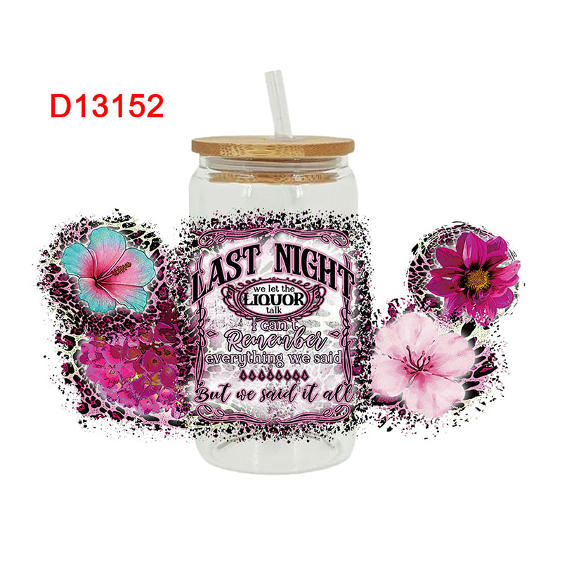 UV DTF Transfer Sticker Flower Themed For The 16oz Libbey Glasses Wraps Cup Can DIY Waterproof - Image 9
