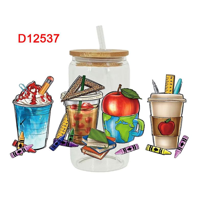 UV DTF Transfer Sticker Teacher Themed For The 16oz Libbey Glasses Wraps Cup Can DIY Waterproof - Image 3