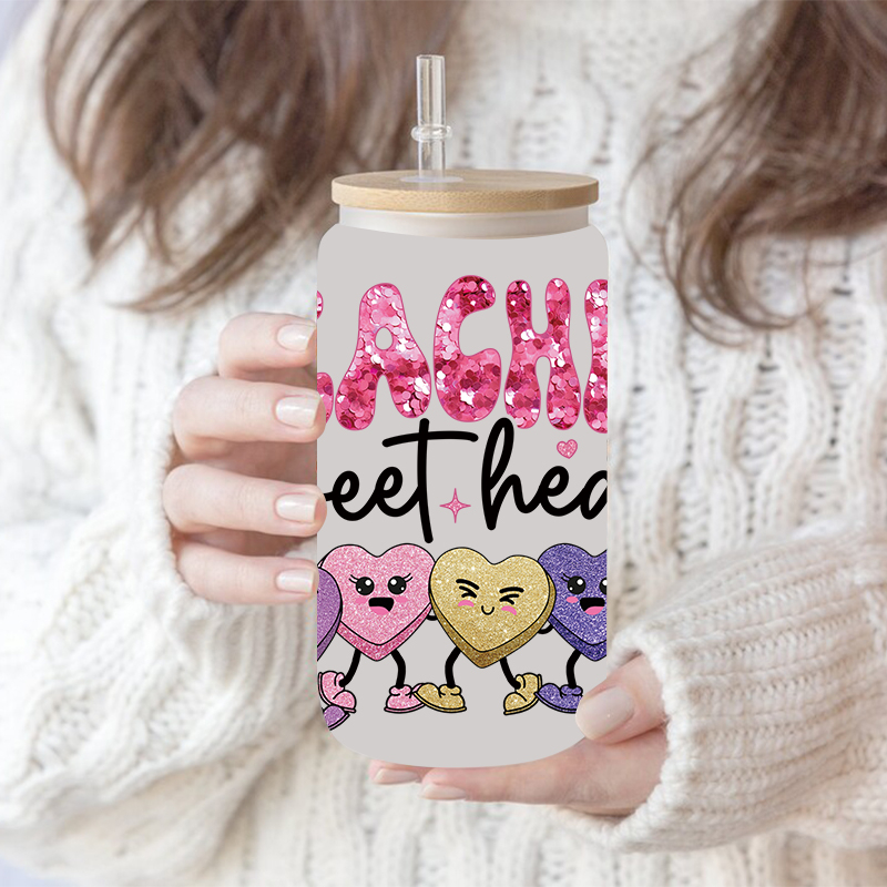 UV DTF Transfer Sticker Teacher Themed For The 16oz Libbey Glasses Wraps Cup Can DIY Waterproof - Image 7