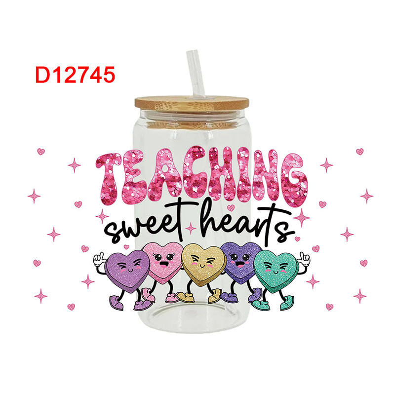 UV DTF Transfer Sticker Teacher Themed For The 16oz Libbey Glasses Wraps Cup Can DIY Waterproof - Image 9