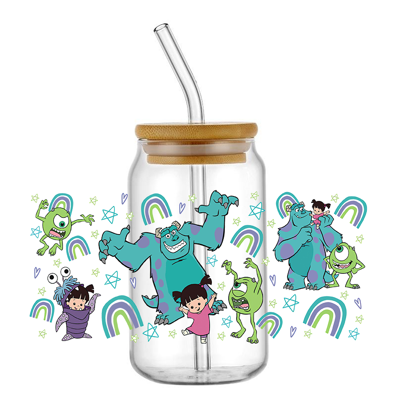 Mixed Cute Cartoon 6OZ UV DTF Cup Wrap Transfer Stickers Custom Labels DIY Durable Waterproof Logo For Libbey Glass Can - Image 3