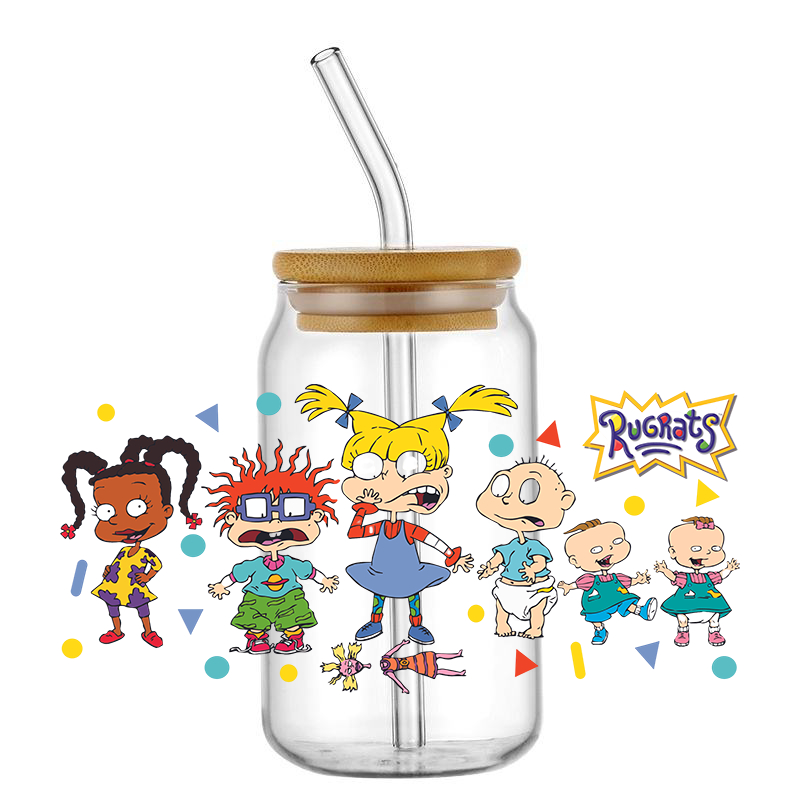 Mixed Cute Cartoon 6OZ UV DTF Cup Wrap Transfer Stickers Custom Labels DIY Durable Waterproof Logo For Libbey Glass Can - Image 4