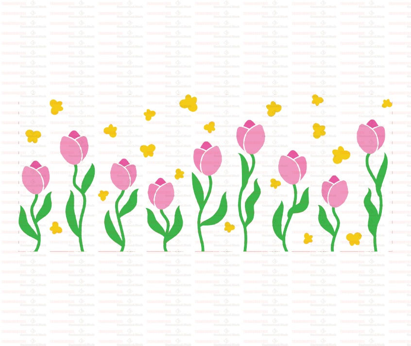 Tulips UV DTF Transfer Sticker Flower Themed For The 16oz Libbey Glasses Wraps Cup Can DIY Waterproof - Image 5