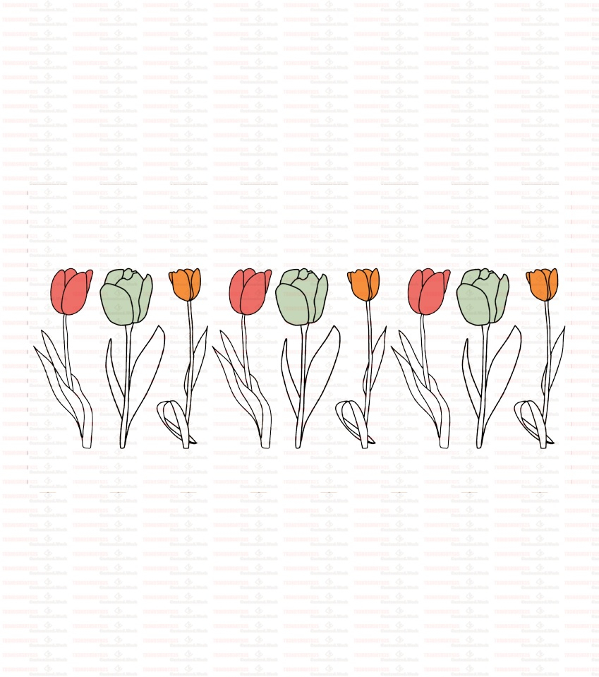 Tulips UV DTF Transfer Sticker Flower Themed For The 16oz Libbey Glasses Wraps Cup Can DIY Waterproof - Image 15