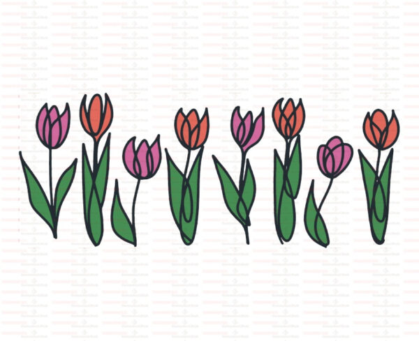 Tulips UV DTF Transfer Sticker Flower Themed For The 16oz Libbey Glasses Wraps Cup Can DIY Waterproof - Image 17