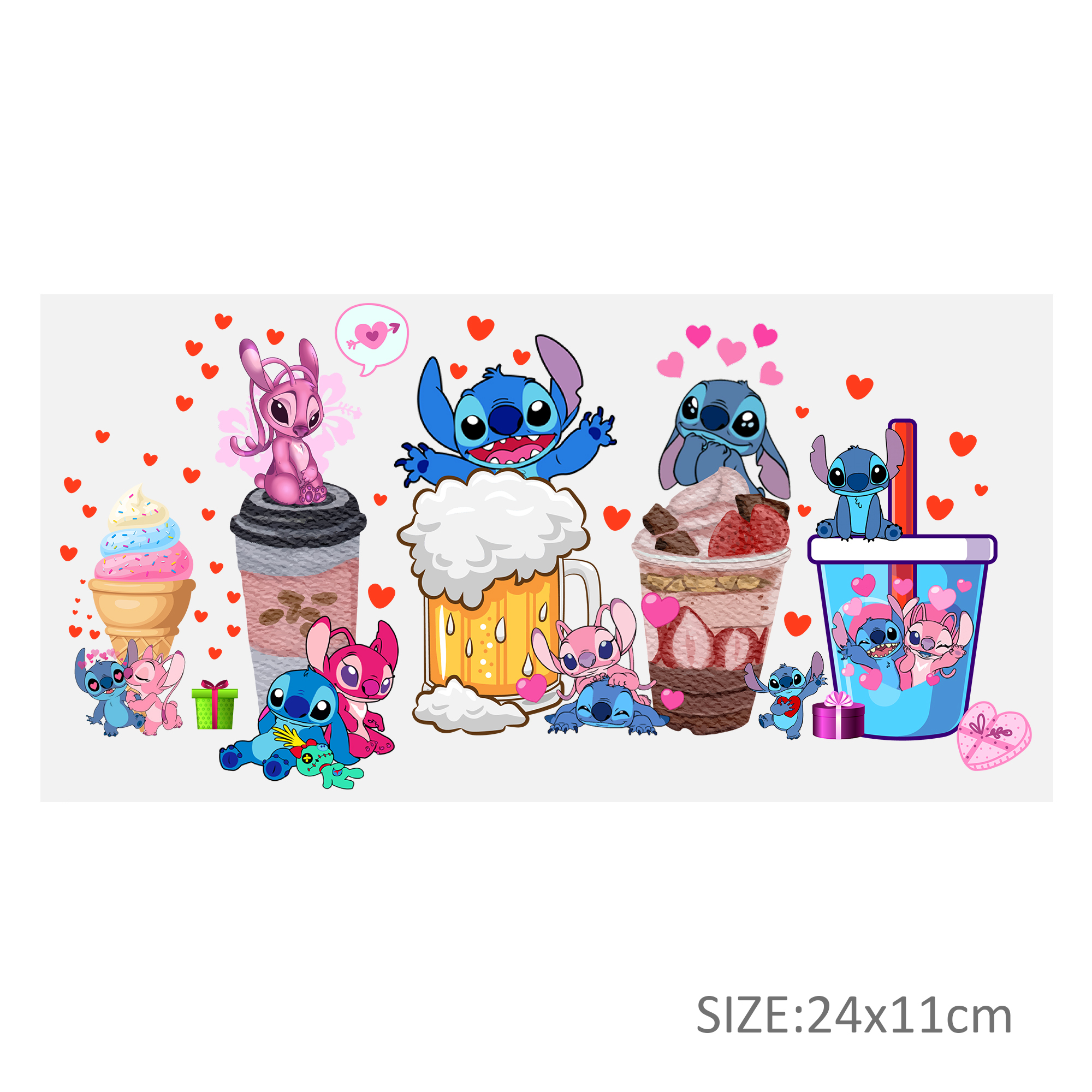 Disney Winnie Lilo And Stitch UV DTF Sticker For 16oz Cups Wrap Transfer Sticker Custom Labels DIY Logo Waterproof - Image 5