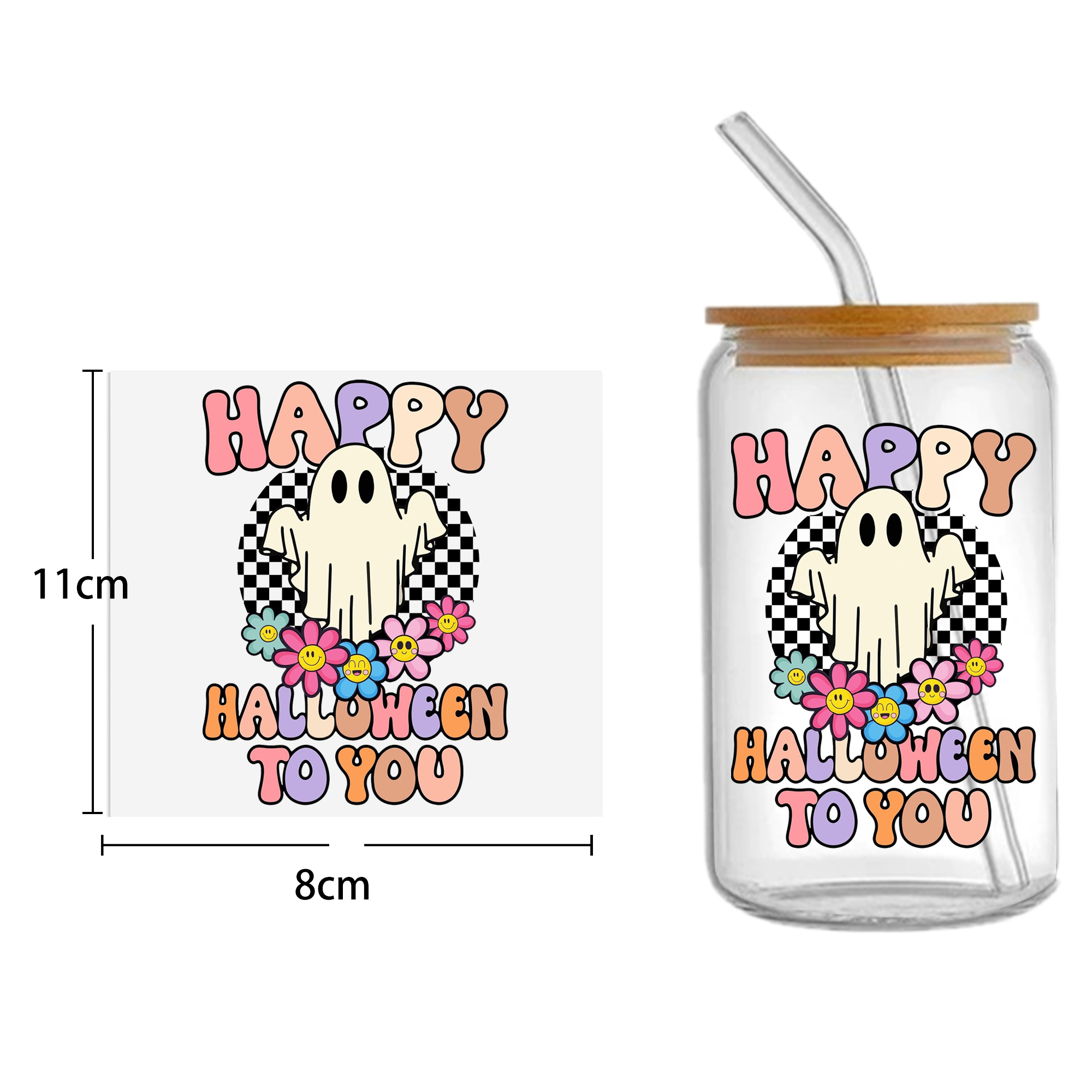 Skeleton 16oz DTF Sticker Cup Cool Personalize UV Wrap Transfer Sticker Custom Label DIY Logo Waterproof
