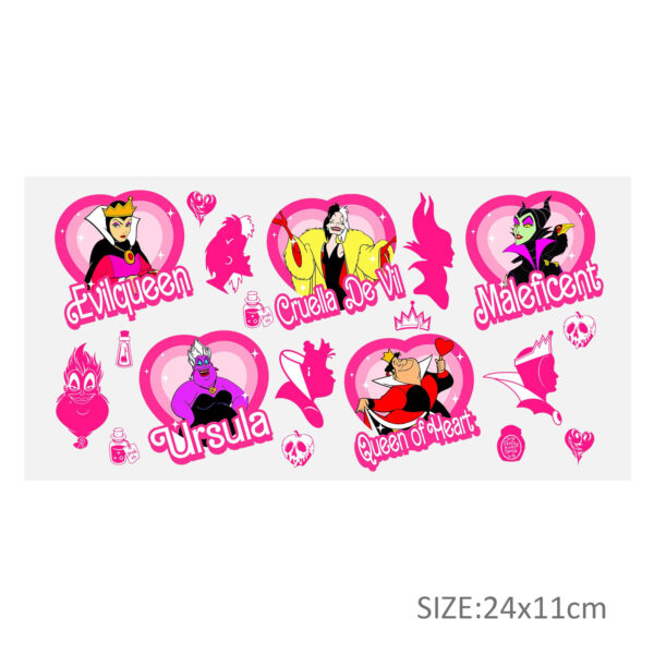Disney Princess 16oz DTF Sticker Cup Cool Personalize UV Wrap Transfer Sticker Custom Label DIY Logo Waterproof - Image 3