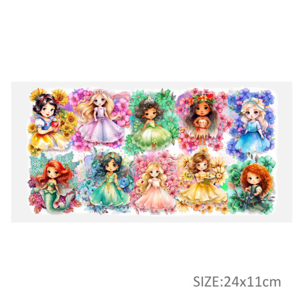 Disney Princess 16oz DTF Sticker Cup Cool Personalize UV Wrap Transfer Sticker Custom Label DIY Logo Waterproof - Image 5