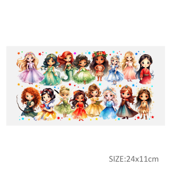 Disney Princess 16oz DTF Sticker Cup Cool Personalize UV Wrap Transfer Sticker Custom Label DIY Logo Waterproof - Image 7