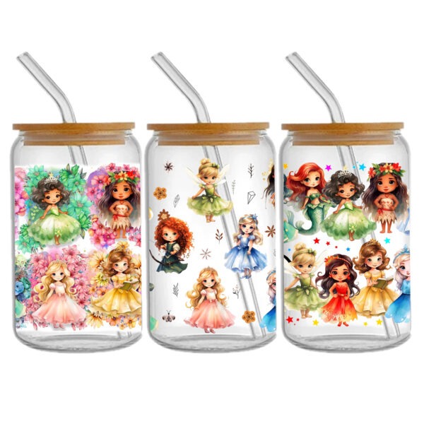 Disney Princess 16oz DTF Sticker Cup Cool Personalize UV Wrap Transfer Sticker Custom Label DIY Logo Waterproof - Image 18