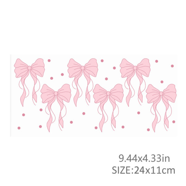 Bowknot Waterproof Stickers UV DTF Sticker For 16oz Cups Transfer Sticker Custom Labels DIY Logo Waterproof - Image 2
