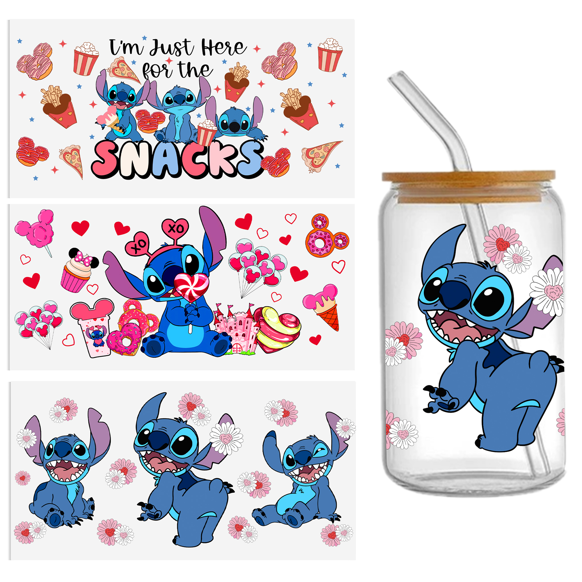 Disney Stitch DTF Sticker For Cups Cool Personalize UV Wrap Transfer Sticker Custom Labels DIY Logo Waterproof - Image 12