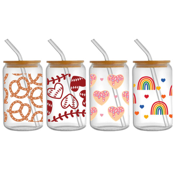 Personalize Daisy Donuts 16OZ UV DTF Glass Cup Can Wrap Transfers Stickers Drinks For DIY Glass Mug Logo Custom Labels Decals - Image 8