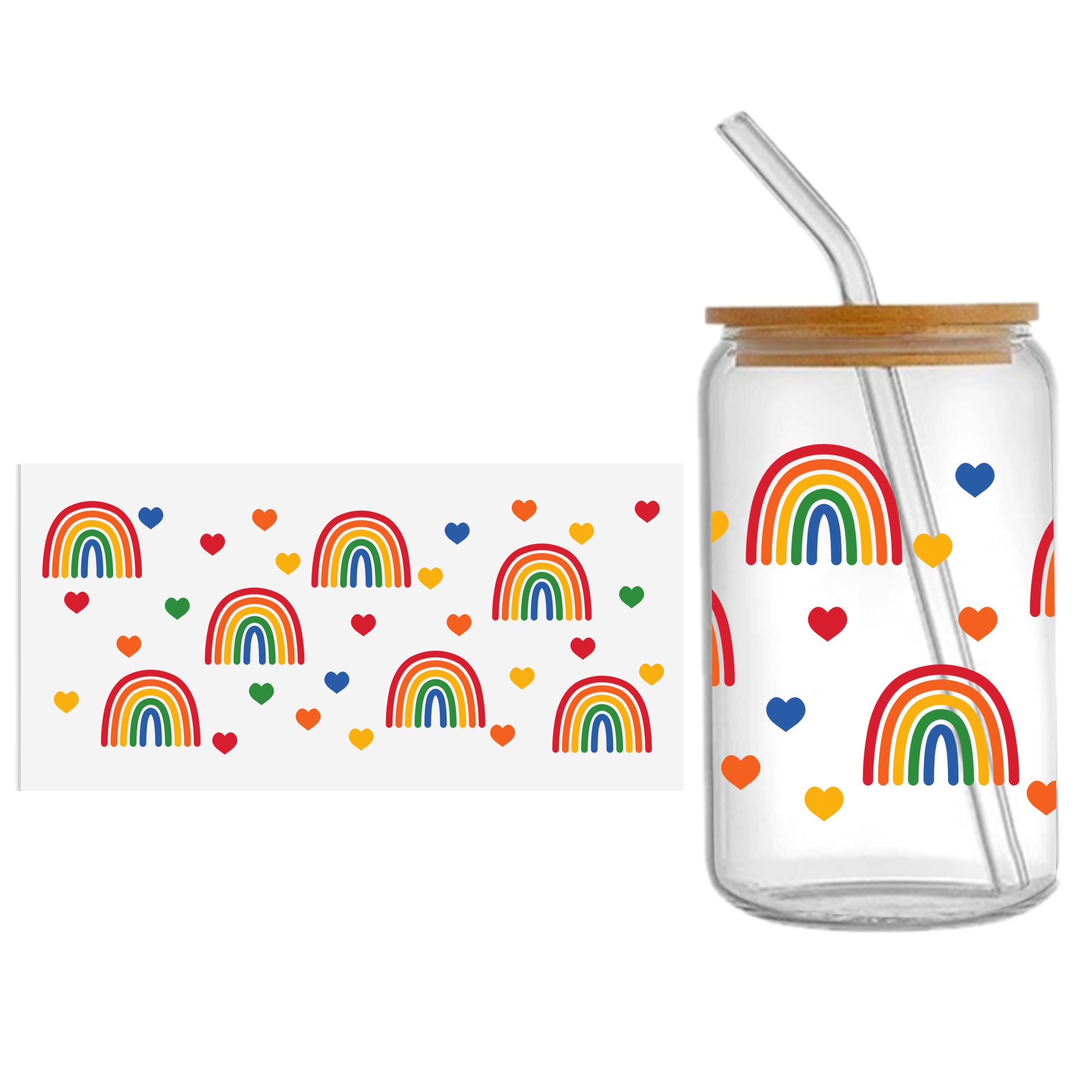 Personalize Daisy Donuts 16OZ UV DTF Glass Cup Can Wrap Transfers Stickers Drinks For DIY Glass Mug Logo Custom Labels Decals - Image 10