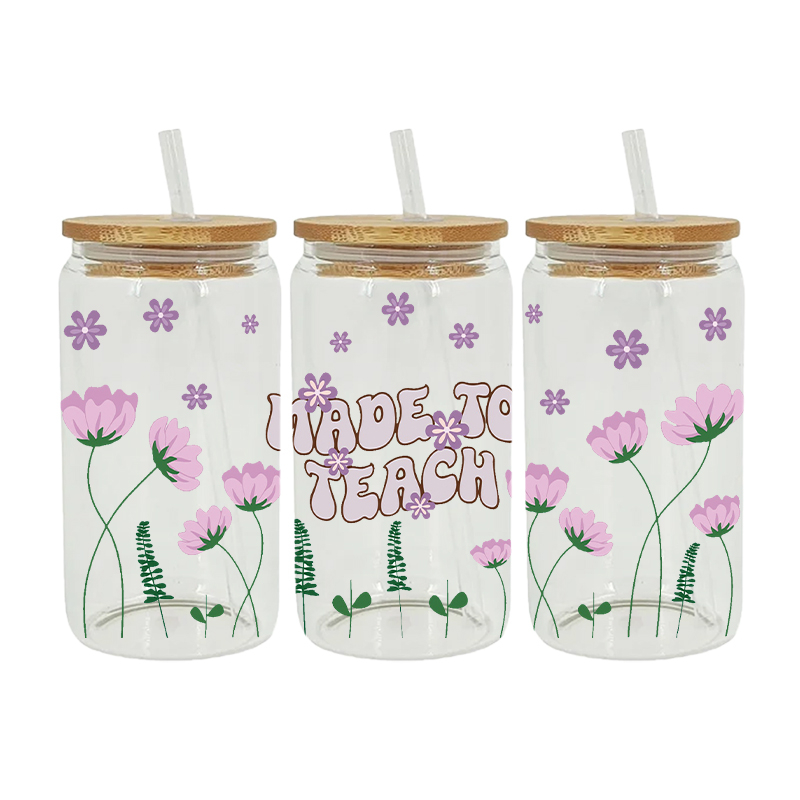 Teacher Back To Shool Theme UV DTF Transfer Sticker For The 16oz Libbey Glasses Wraps Cup Can DIY Waterproof - Image 9
