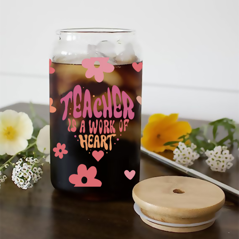 Teacher Back To Shool Theme UV DTF Transfer Sticker For The 16oz Libbey Glasses Wraps Cup Can DIY Waterproof - Image 10