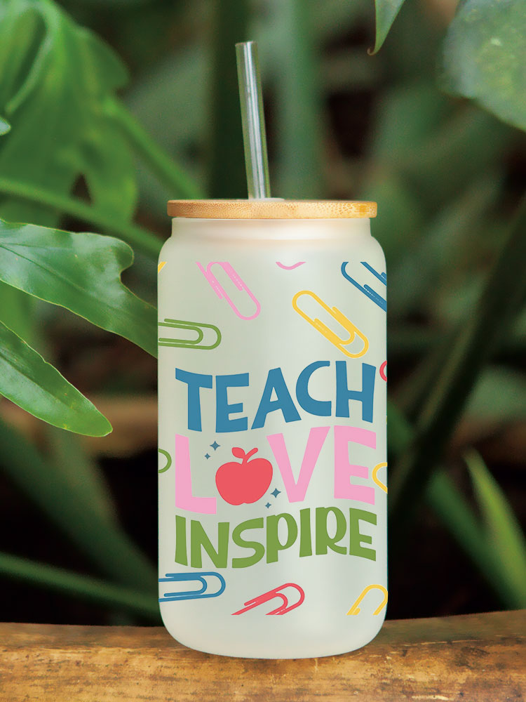 Teacher Back To Shool Theme UV DTF Transfer Sticker For The 16oz Libbey Glasses Wraps Cup Can DIY Waterproof - Image 12