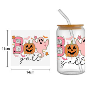 Pink Series 16oz Tumbler Template DTF Sticker Cup Cool Personalize UV Wrap Transfer Sticker Custom Label DIY Waterproof