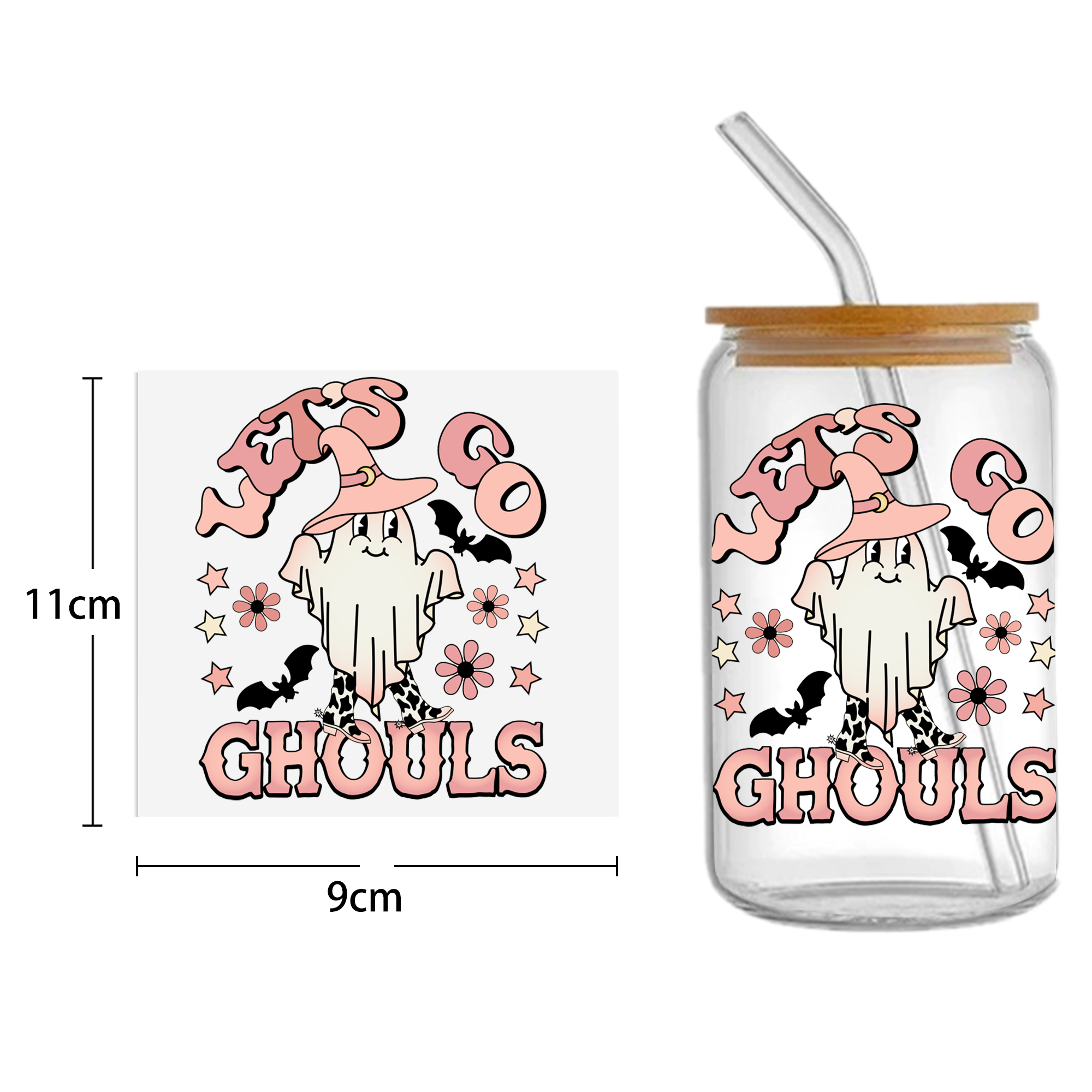 Pink Series 16oz Tumbler Template DTF Sticker Cup Cool Personalize UV Wrap Transfer Sticker Custom Label DIY Waterproof - Image 2