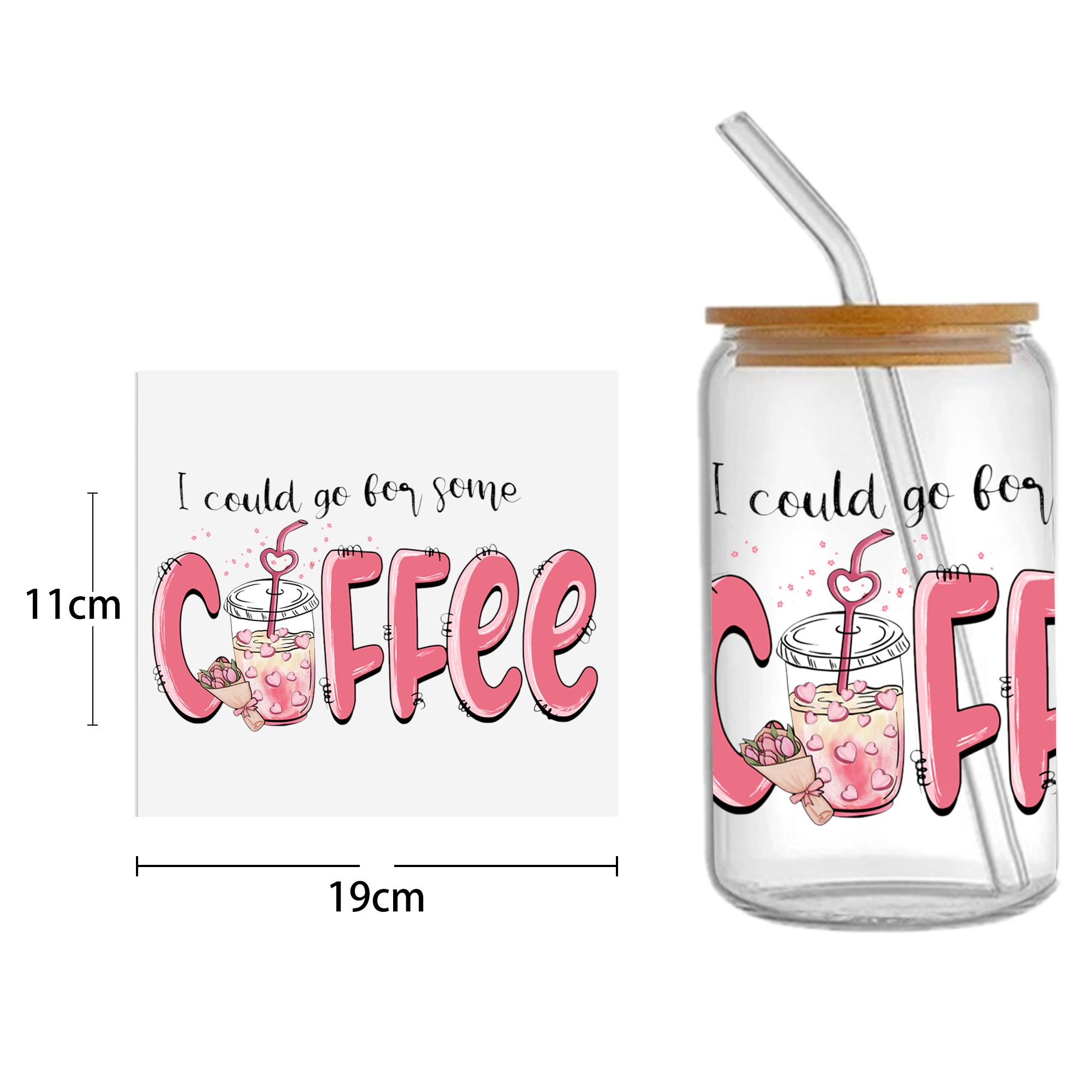 Pink Series 16oz Tumbler Template DTF Sticker Cup Cool Personalize UV Wrap Transfer Sticker Custom Label DIY Waterproof - Image 6