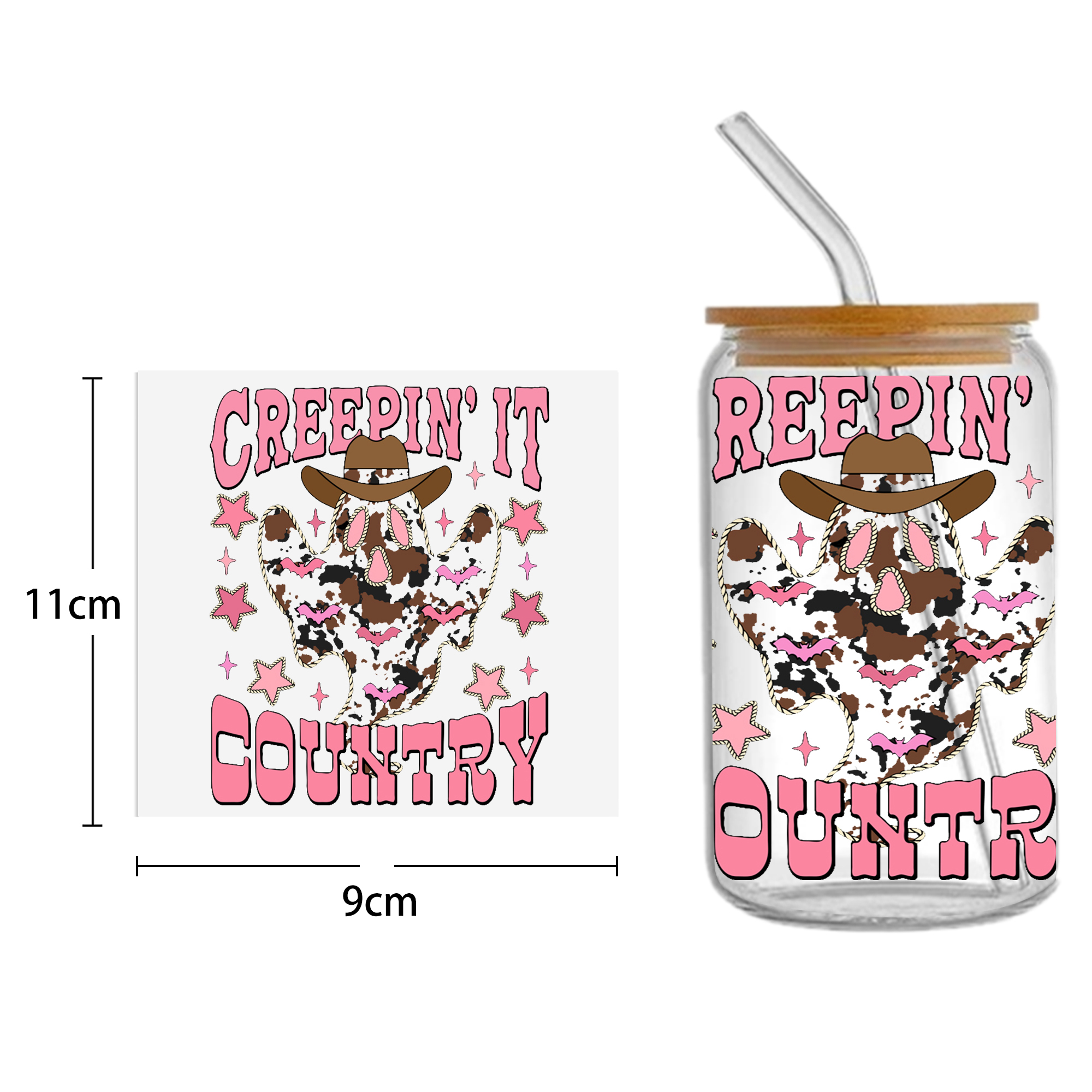 Pink Series 16oz Tumbler Template DTF Sticker Cup Cool Personalize UV Wrap Transfer Sticker Custom Label DIY Waterproof - Image 8