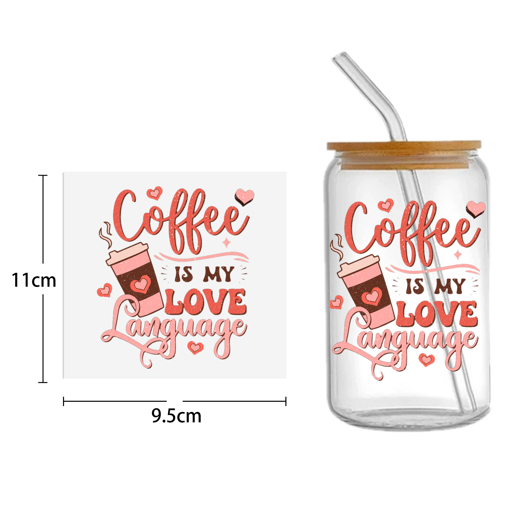 Pink Series 16oz Tumbler Template DTF Sticker Cup Cool Personalize UV Wrap Transfer Sticker Custom Label DIY Waterproof - Image 10