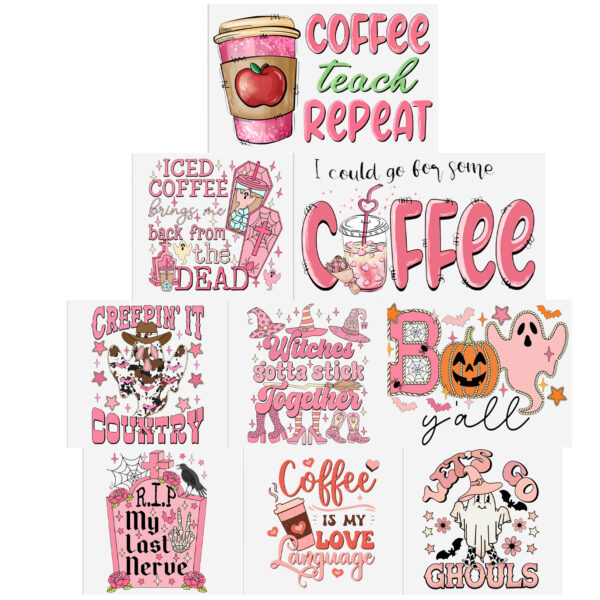 Pink Series 16oz Tumbler Template DTF Sticker Cup Cool Personalize UV Wrap Transfer Sticker Custom Label DIY Waterproof - Image 12
