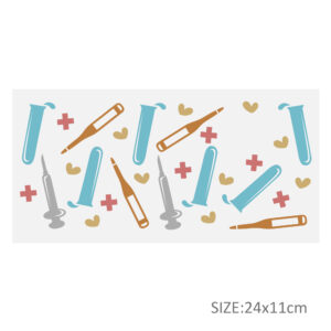 Stethoscope Thermometer 16oz Tumbler Template DTF Sticker Cup Personalize UV Wrap Transfer Sticker Custom Label DIY Waterproof