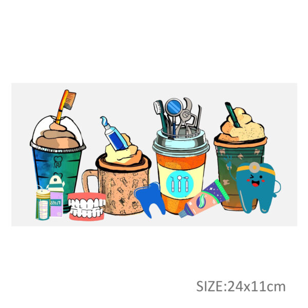 Stethoscope Thermometer 16oz Tumbler Template DTF Sticker Cup Personalize UV Wrap Transfer Sticker Custom Label DIY Waterproof - Image 3