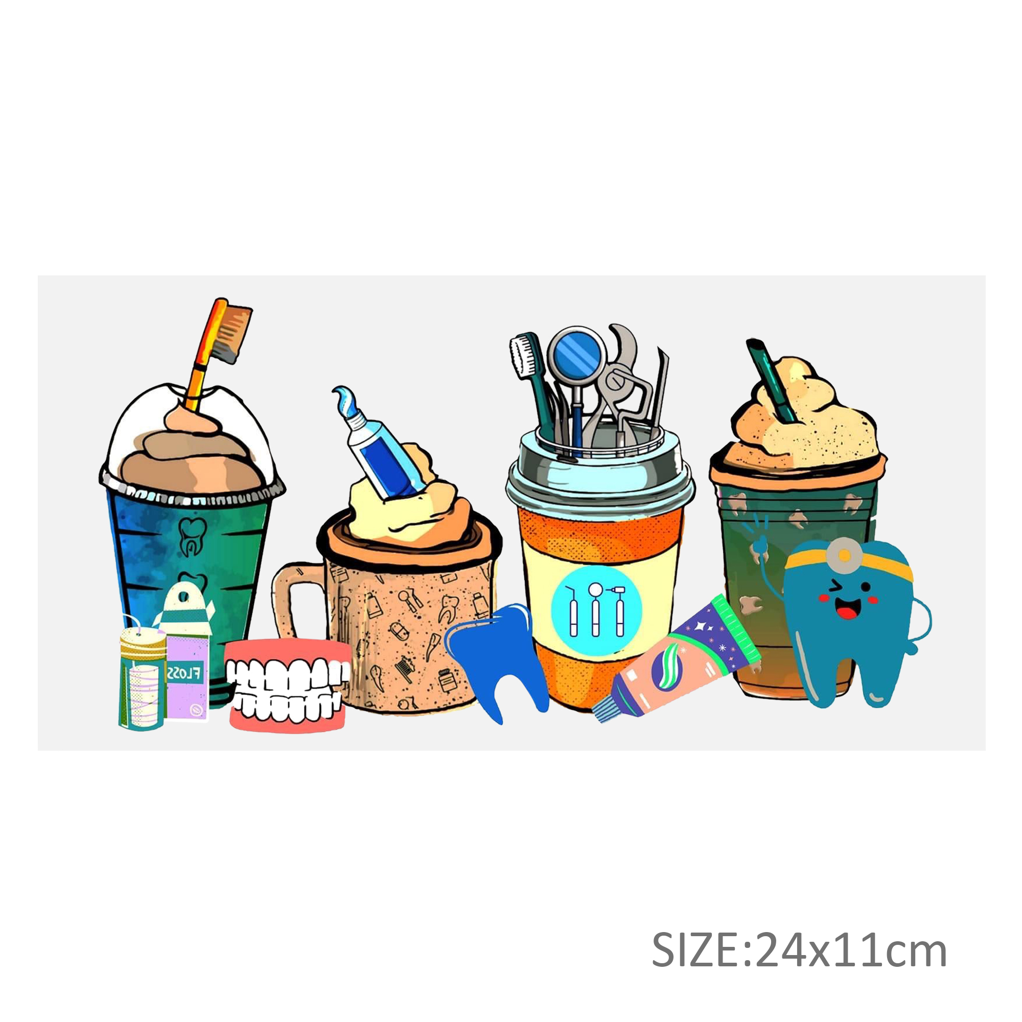 Stethoscope Thermometer 16oz Tumbler Template DTF Sticker Cup Personalize UV Wrap Transfer Sticker Custom Label DIY Waterproof - Image 3