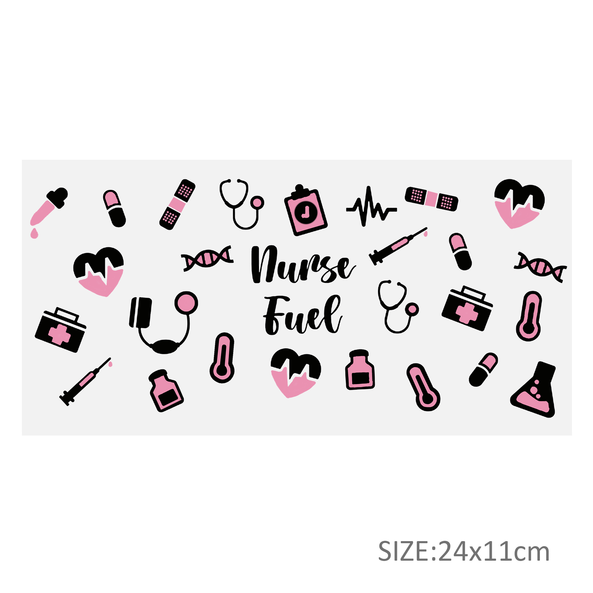 Stethoscope Thermometer 16oz Tumbler Template DTF Sticker Cup Personalize UV Wrap Transfer Sticker Custom Label DIY Waterproof - Image 4