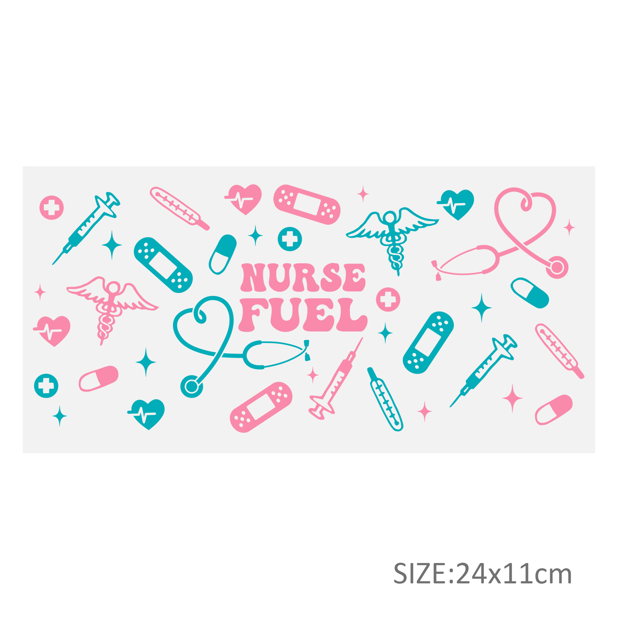 Stethoscope Thermometer 16oz Tumbler Template DTF Sticker Cup Personalize UV Wrap Transfer Sticker Custom Label DIY Waterproof - Image 8