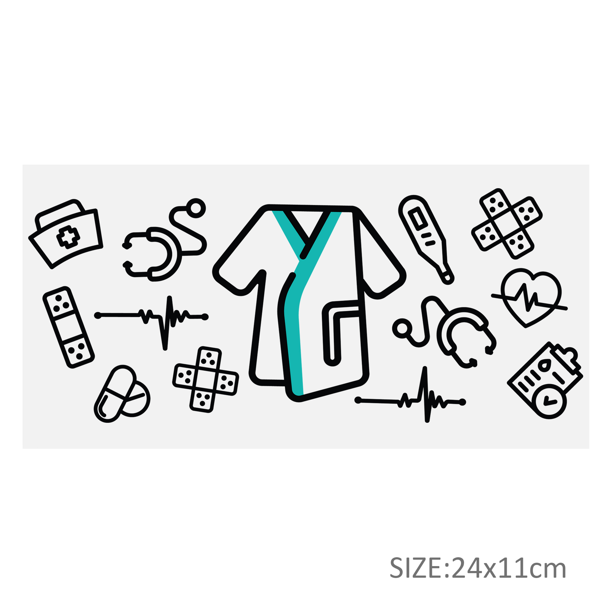 Stethoscope Thermometer 16oz Tumbler Template DTF Sticker Cup Personalize UV Wrap Transfer Sticker Custom Label DIY Waterproof - Image 11