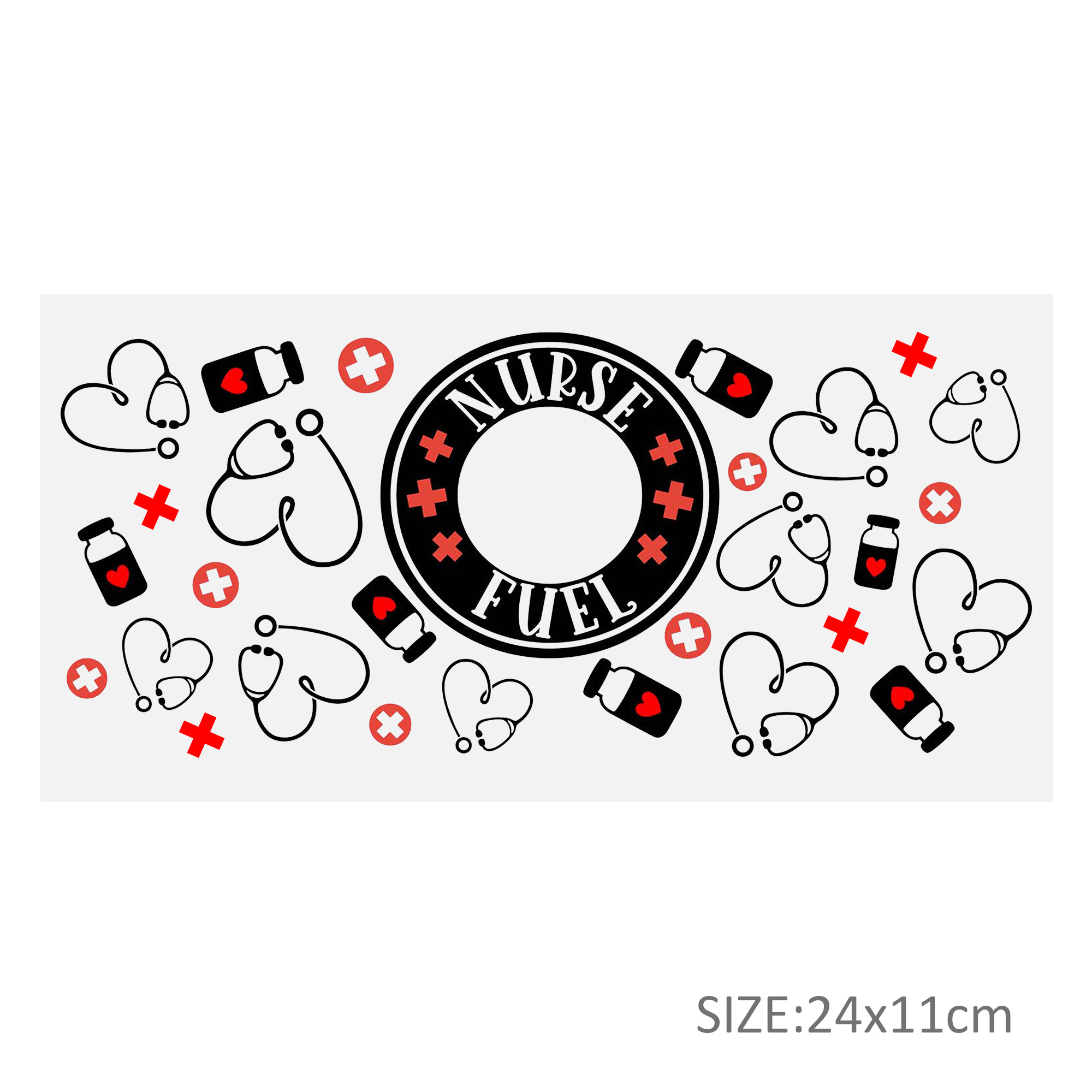 Stethoscope Thermometer 16oz Tumbler Template DTF Sticker Cup Personalize UV Wrap Transfer Sticker Custom Label DIY Waterproof - Image 14