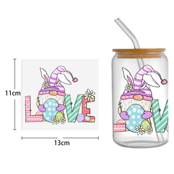 Easter Bunny Carrot UV DTF Sticker For 16oz Cups Wrap Transfer Sticker Custom Labels DIY Logo Waterproof - Image 2
