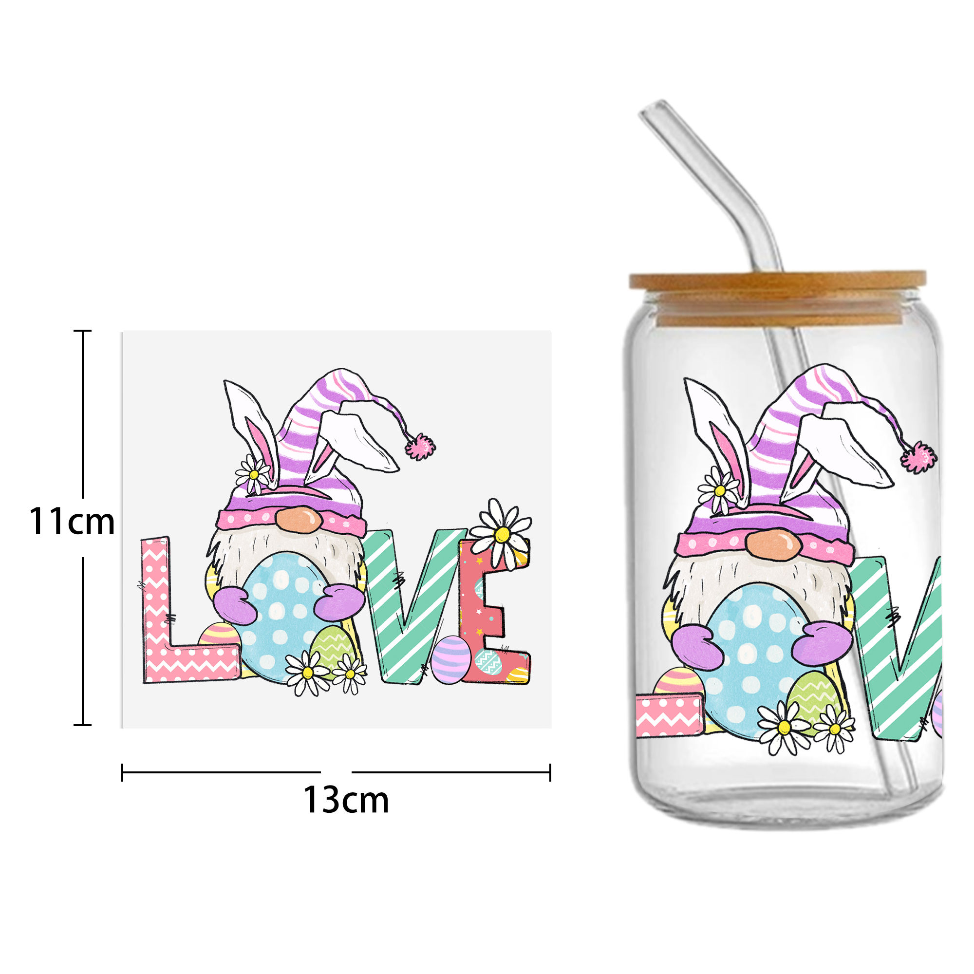 Easter Bunny Carrot UV DTF Sticker For 16oz Cups Wrap Transfer Sticker Custom Labels DIY Logo Waterproof - Image 2