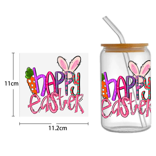 Easter Bunny Carrot UV DTF Sticker For 16oz Cups Wrap Transfer Sticker Custom Labels DIY Logo Waterproof - Image 3