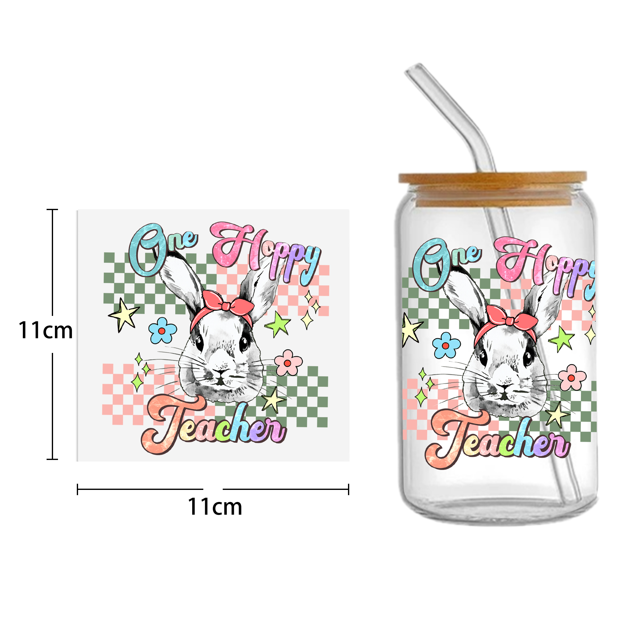 Easter Bunny Carrot UV DTF Sticker For 16oz Cups Wrap Transfer Sticker Custom Labels DIY Logo Waterproof - Image 4